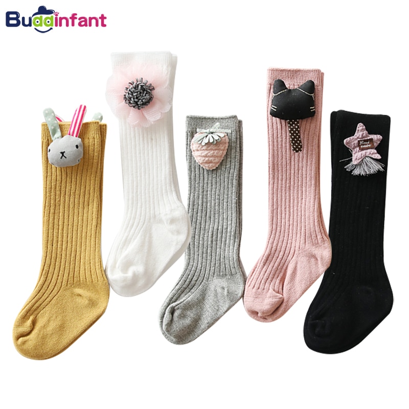Baby Meisjes Lange Sok Peuter Knie Hoge Sokken Voor Meisje Candy Kleur Been Warmer Katoen Warm Boot Sok Mode Prinses jurk Sokken