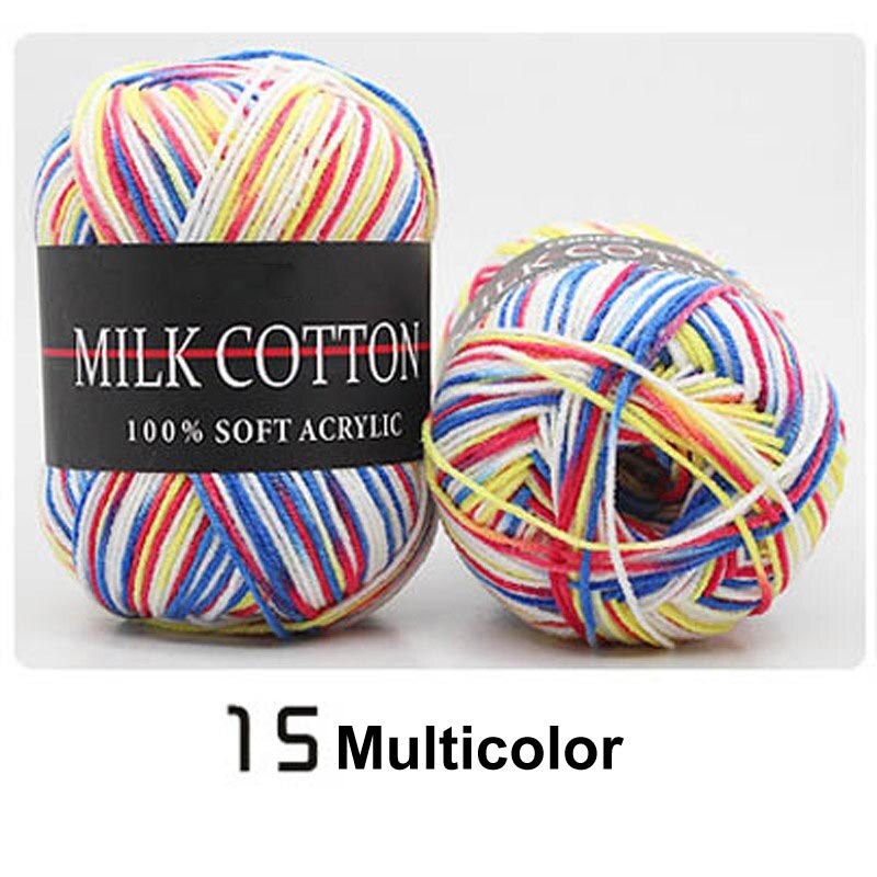 1 Piece Of 50g Milk Cotton Yarn Knitting Crochet Baby Cotton Yarn Velvet Hand-knitted Wool Crochet Scarf Hat DIY Sweater Gloves: multicolor