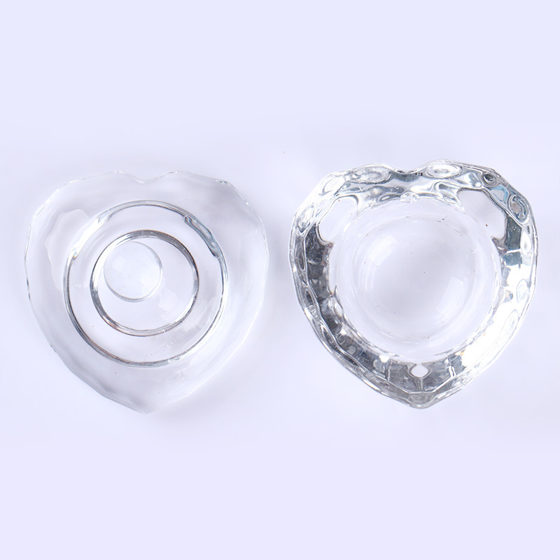 1 pc krystal glas kop værktøj til negle pulver væske beholder hjerte oktangel mini skål dappen parabol nail art værktøjer: 1