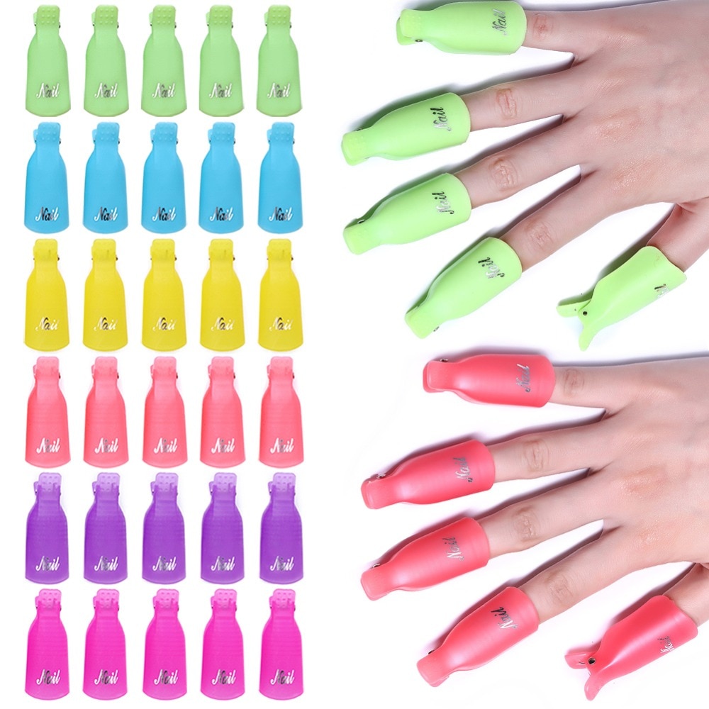 5Pcs Uv Gel Polish Remover Wraps Plastic Losweken Cap Clip Nail Art Nail Art Gereedschap Voor Sok Off nail Art Gel Gereedschap