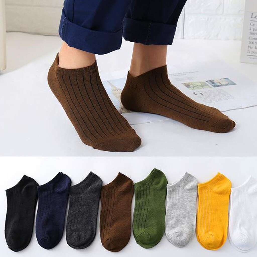 25#  unisex effen kleuren skateboard sokken katoenen zachte ademende sokken antislip onzichtbare enkelsokken