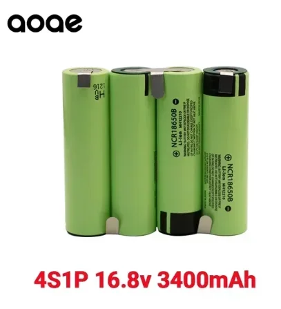 100% NCR18650B 12V 16.8V 21V Battery Pack （3400mAh-6800mAh） 20A Discharge Current for Shura Screwdriver Battery: Beige