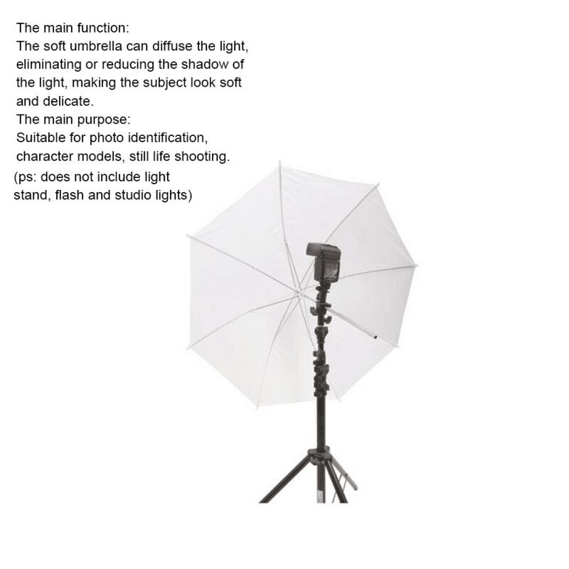 Diameter flash diffusor paraply folde bærbar indendørs udendørs fotografering softbox reflektor sort og hvid 33 tommer