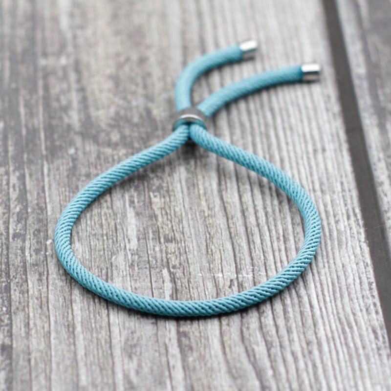 100% aço inoxidável pulseira masculino feminino 4mm milan corda preto vermelho braslet ajustável bff amizade braclet presente para casais: Light Blue String