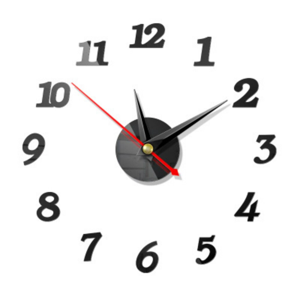 Modern big wall clock 3D mirror sticker unique big digital watch DIY decorative diorama clock: 006 / 47inch