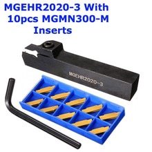 MGEHR2020-3 Lathe Grooving Parting Cutter Tool Holder + 10x MGMN300 (3mm) Insert 10*Grooving Blades
