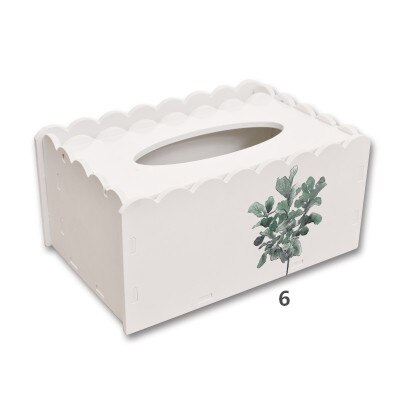 Cfen a'sgrøn plante hjem køkken pvc-træ tissuekasse diy solid serviet holder kasse fjernbetjening container tissuekasse 1pc: 6