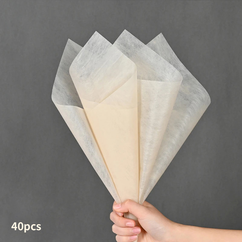 40 stks Melk Katoen Tissuepapier Bloemist Bloem Inpakpapier DIY Handgemaakte Boeket Ambachten Verpakking Bruiloft Feestartikelen: Light Grey