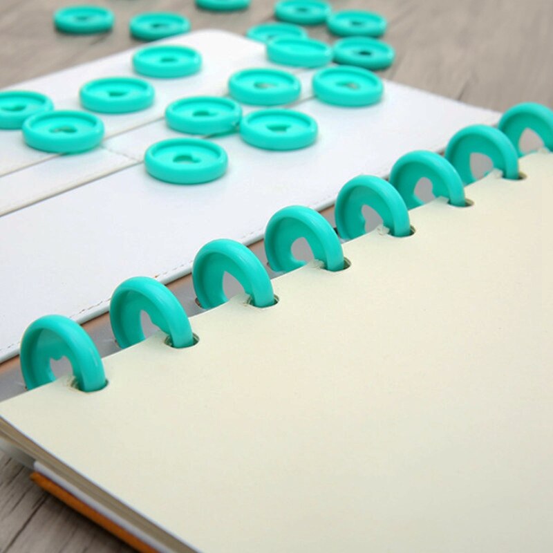 30 Pcs Solid Heart Binder Rings for Notebooks 24mm Diy Happy Planner Disc Loose Leaf Mushroom Binder for Scrapbooking A20-S1: 30 Pcs-Emerald