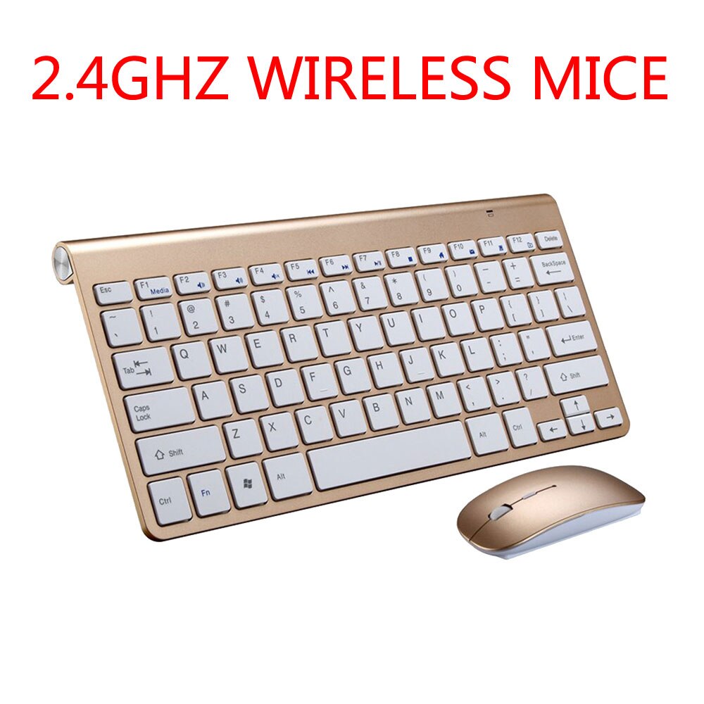 Ultra Thin 2.4Ghz Wireless USB Wired Mouse and Keyboard Combo for Desktop Computer Laptop Keyboard and USB Mouse Combo Set Kit: Option 1