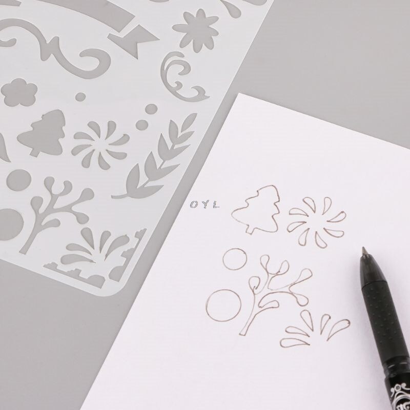 24Pcs Drawing Template Stencils Journal Notebook Diary Scrapbooking A5 DIY Stationery School Office Supplies