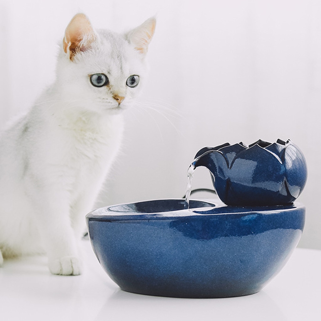 Cat Ceramic Water Fountain Smart Pet Drinking Foun Grandado cat-ceramic-water-fountain-smart-pet-drinking-foun-grandado