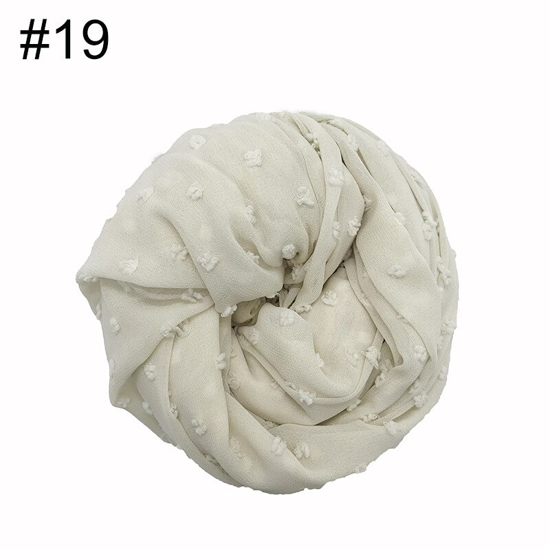 Fuzzy ball scarf Plain solid scarves Lady's wrap Chiffon muslim hijab Women shawls: 19
