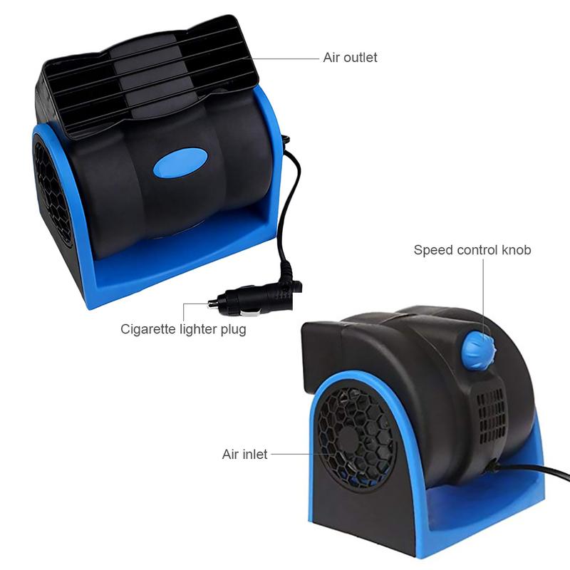 12V 24V Car Cooling Air Fan Electric Car Fan Speed Adjustable Silent Cooler Vent Fans High Velocity Blower Fan For Car SUV Truck