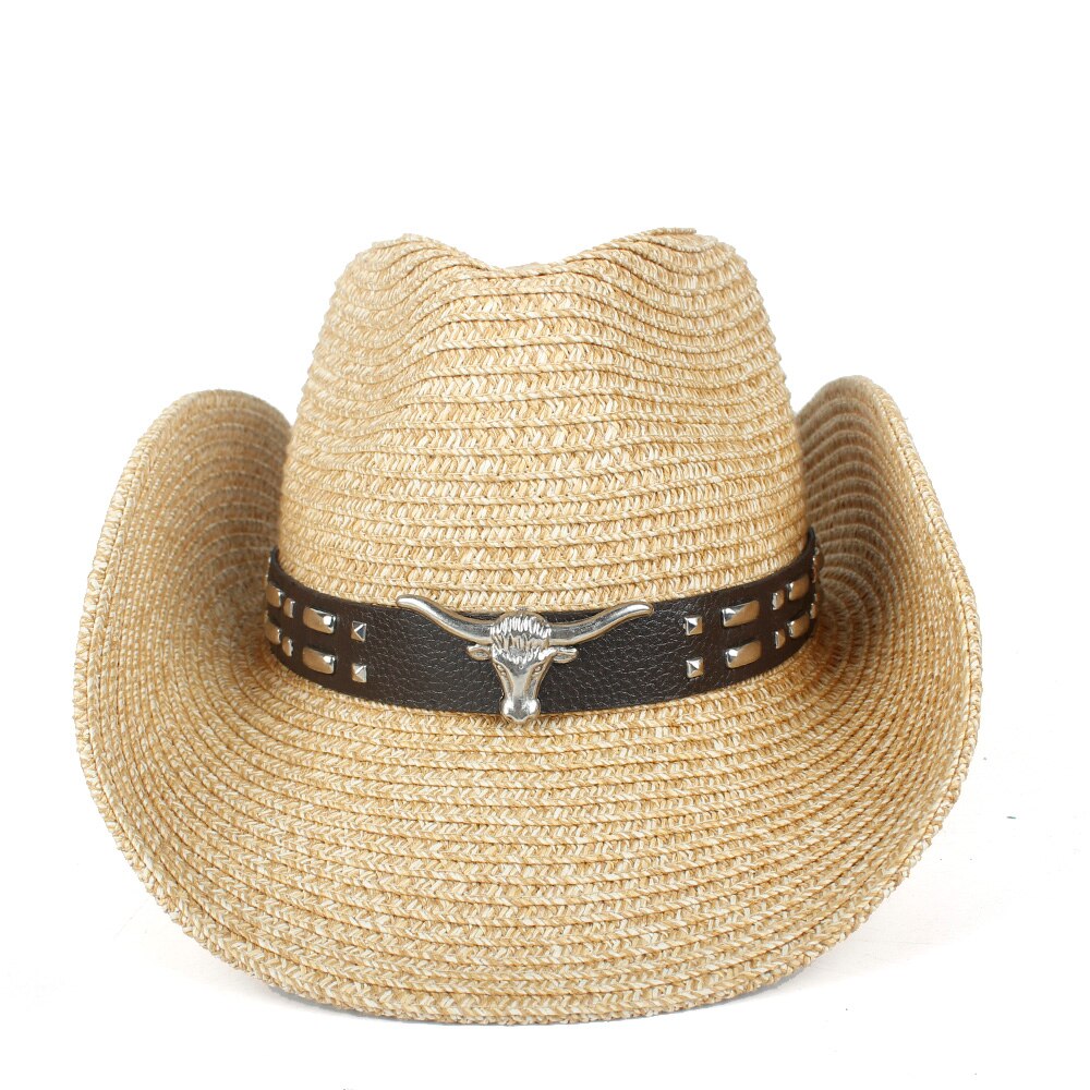 Frauen Hohl Western Cowboy Hut Dame Sommer Stroh Bohemian Quaste Sombrero Hombre Strand Cowgirl Jazz Sonnenhut: Khaki
