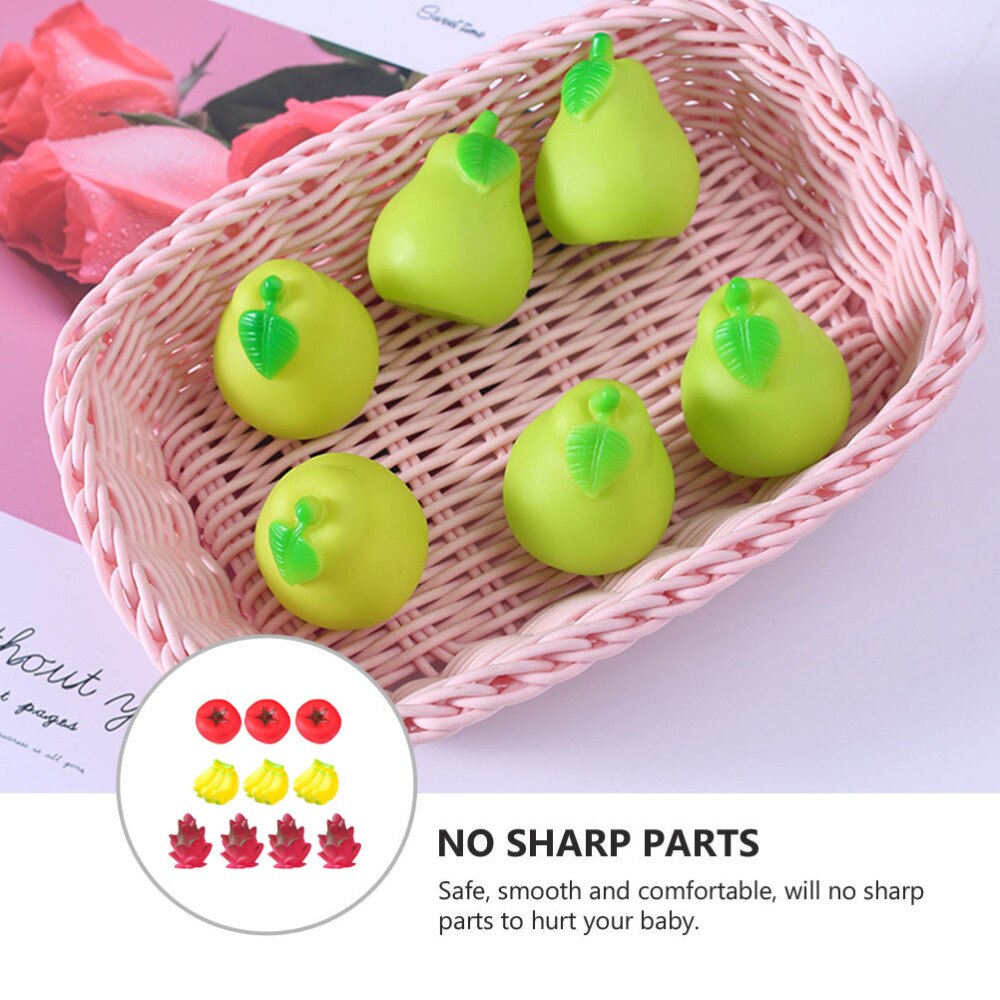 10Pcs Stress Squeeze Voice Speelgoed Gesimuleerde Groenten Fruit Bad (Willekeurige Type)