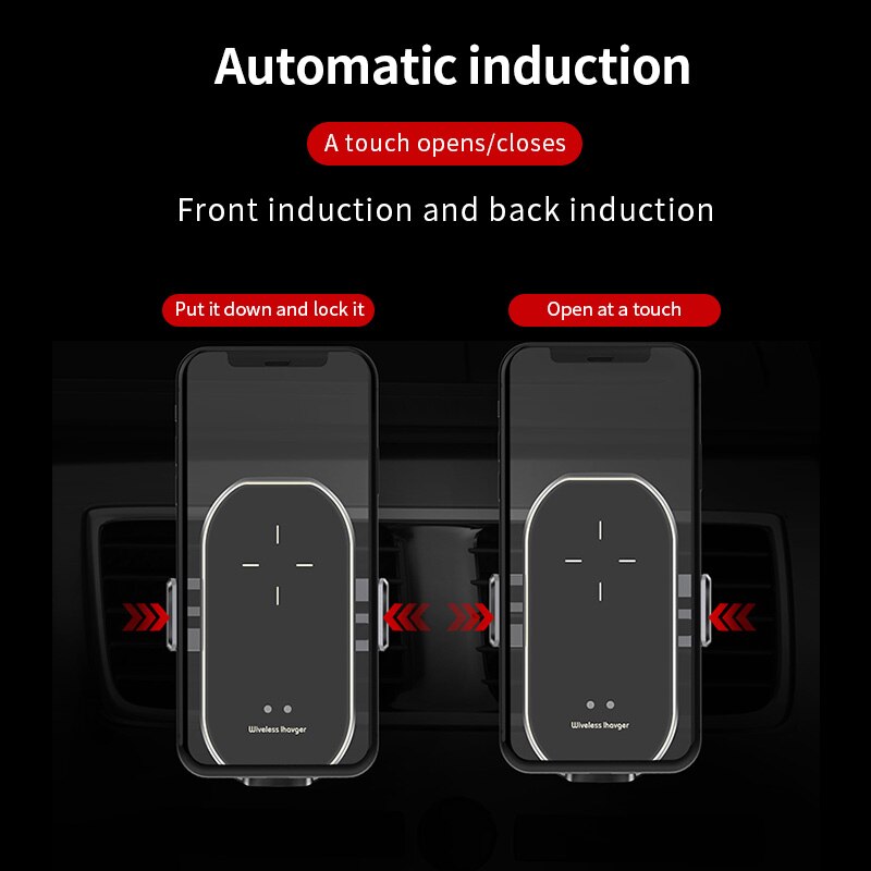 Draadloze Oplader Autohouder Voor Vent Houder Auto Telefoon Houder Smart Infrarood Snelle Draadloze Opladen Lader Voor Iphone Huawei