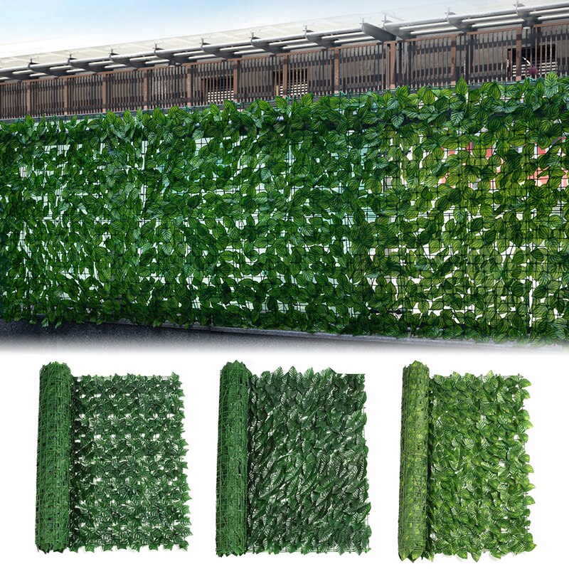 Artificial leaf Fence Net Greenery Panel Green Wall Fence Faux Ivy Vine Leaf Garden Outdoor Decor