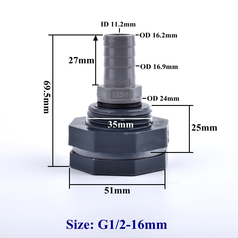 1/2" To 8mm~16mm PVC Water Tank Connector Pagoda Direct Set Garden Irrigation System Silicone Hose Joints Aquarium Tank Joint: Red