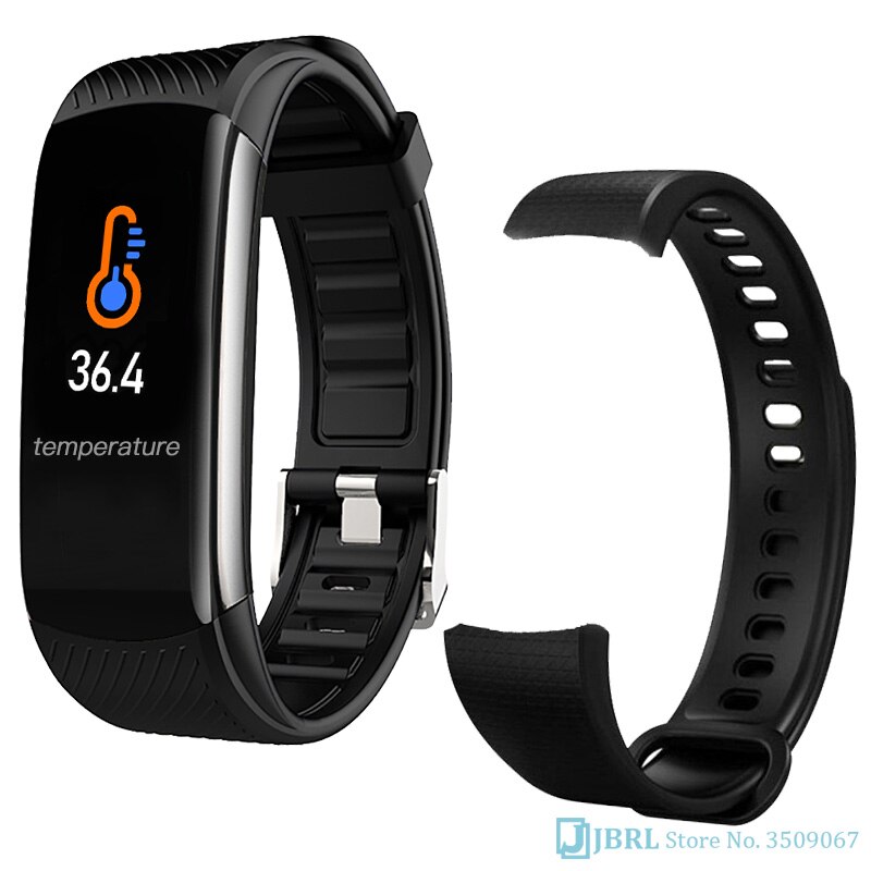 Temperaturklokke barn barneklokker for jenter gutter armbåndsur barn studenter bluetooth klokke elektronisk digital armbåndsur: Svart stropp