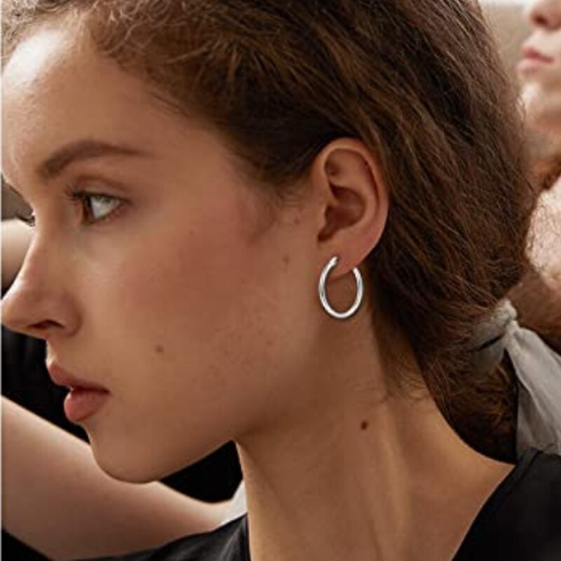 6 Pairs Stainless Steel Black Stud Earrings for Men And Women Huggie Hoop Earrings Set Cartilage Ear Body Piercing