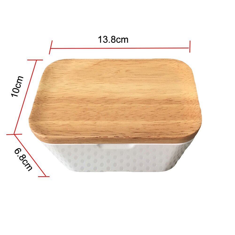 Stor lufttæt smørkasse mad ost opbevaringsboks container træ låg kasse skål opbevaringsbakke med låg hotel køkkenredskab