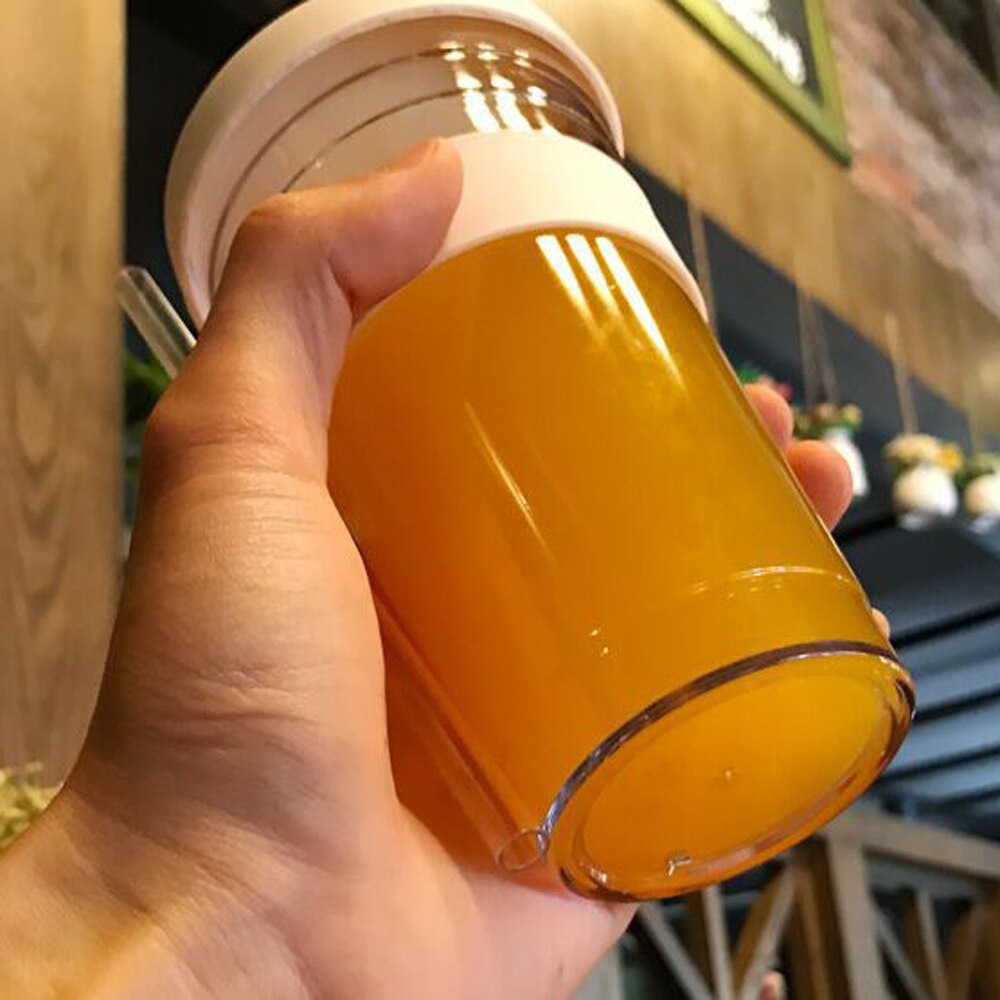 Bärbar plastbubbla te bubbla tebryggare återanvändbar plast kaffekopp läckagesäker kopp kopp te sport tumlare med halm