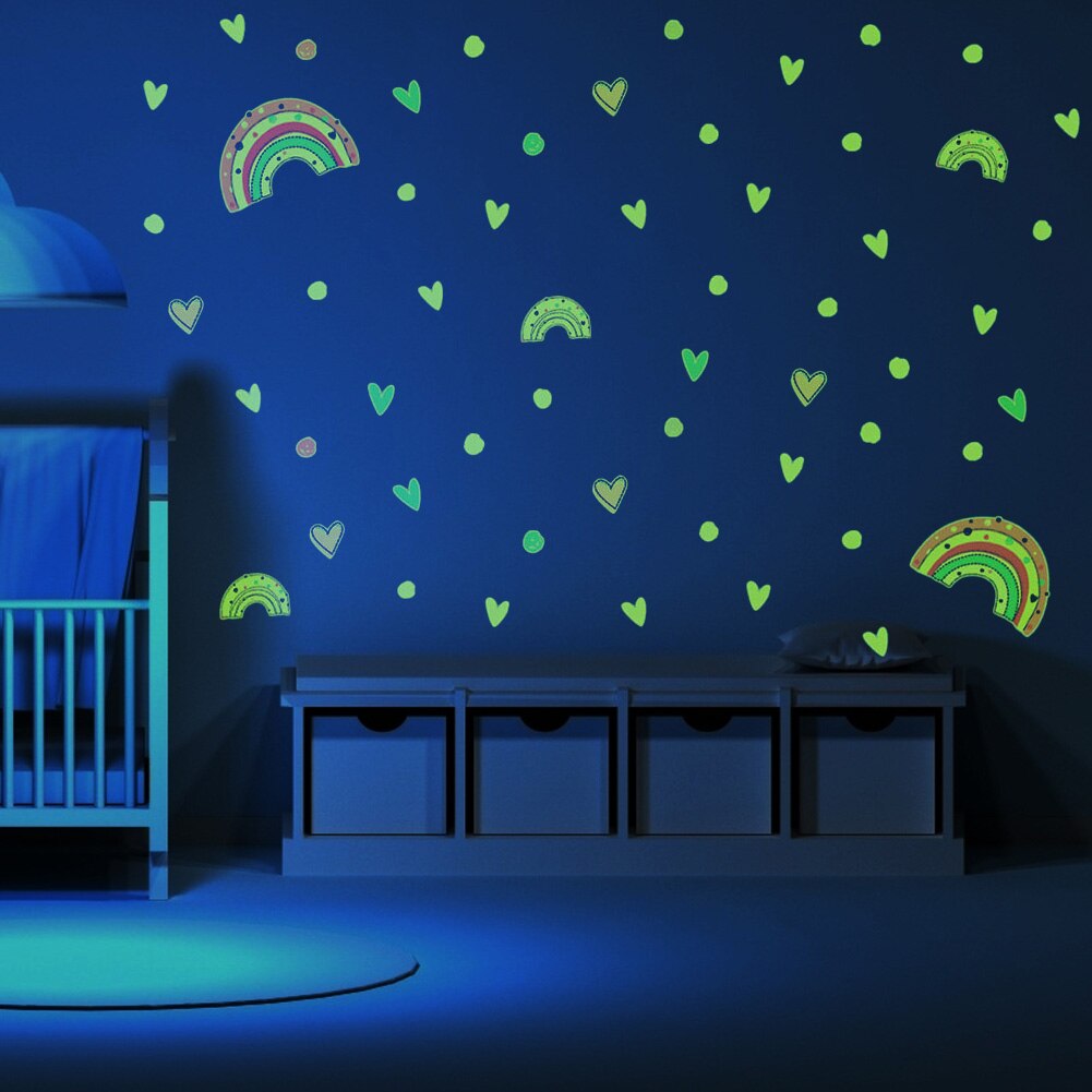3 st/set självlysande stjärnhimmel väggdekal fluorescerande glöd i mörkret självlysande på väggdekaler för barnrum vardagsrum dekal: Sid