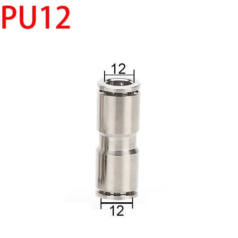 PU PG brass metal pneumatic quick coupling straight through 4 6 8 10 12mm air compressor hose high pressure connector: PU-12