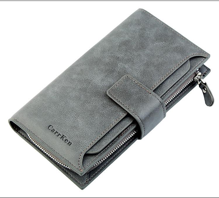 Unisex kvinders pung læder pochette mænd pung kortholder clutch pung cartera mujer luksus pung designere pochette uomo: Grå