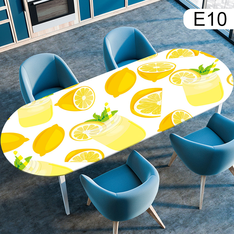 Oval Table Cover Waterproof Oil-Proof Tablecloth Elastic Kitchen Dining Wedding Party Table Cover Outdoor Courtyard Home Decor