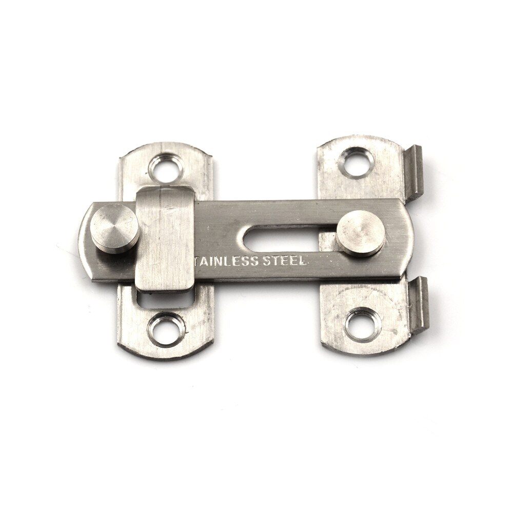 1set Stainless Steel Slide Lock Home Safety Gate Door Guard Latch Bolt +4 Screws 20x50x70mm