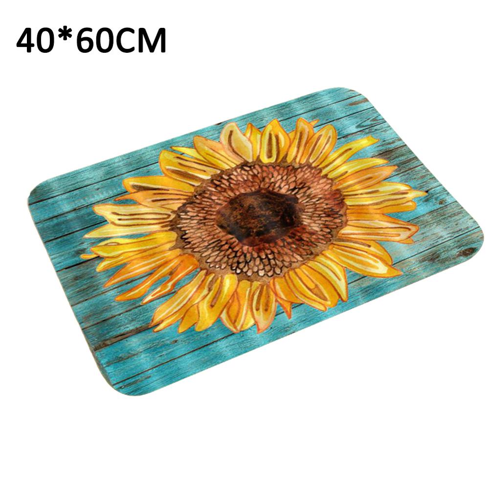 Porta Zerbino telecamera Da Letto Ingresso Cucina Girasole Stampato Pavimento Zerbino Rettangolo Antiscivolo Da Cucina Tappeto sporco cacciatore Pavimento Tappetini D20: C