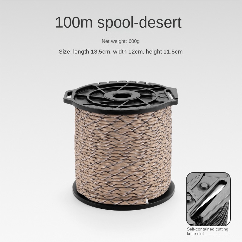 650 Paracord 9-strängiges 4 mm Fallschirmseil mit multifunktionaler Spulenrolle für DIY-Herstellung von Schlüsselband-Armbändern, Hundehalsband, Zeltseil: verrotten und Grün