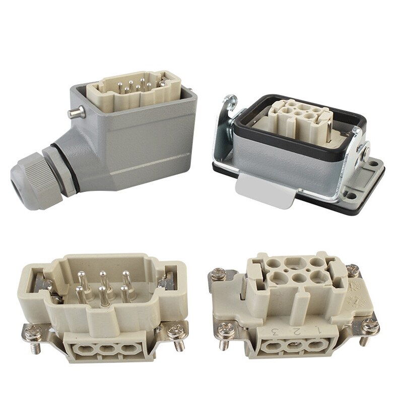 HE-024 Industrial Rectangular Heavy Duty Connector 24 Cores 16A 500V Waterproof Aviation Plug