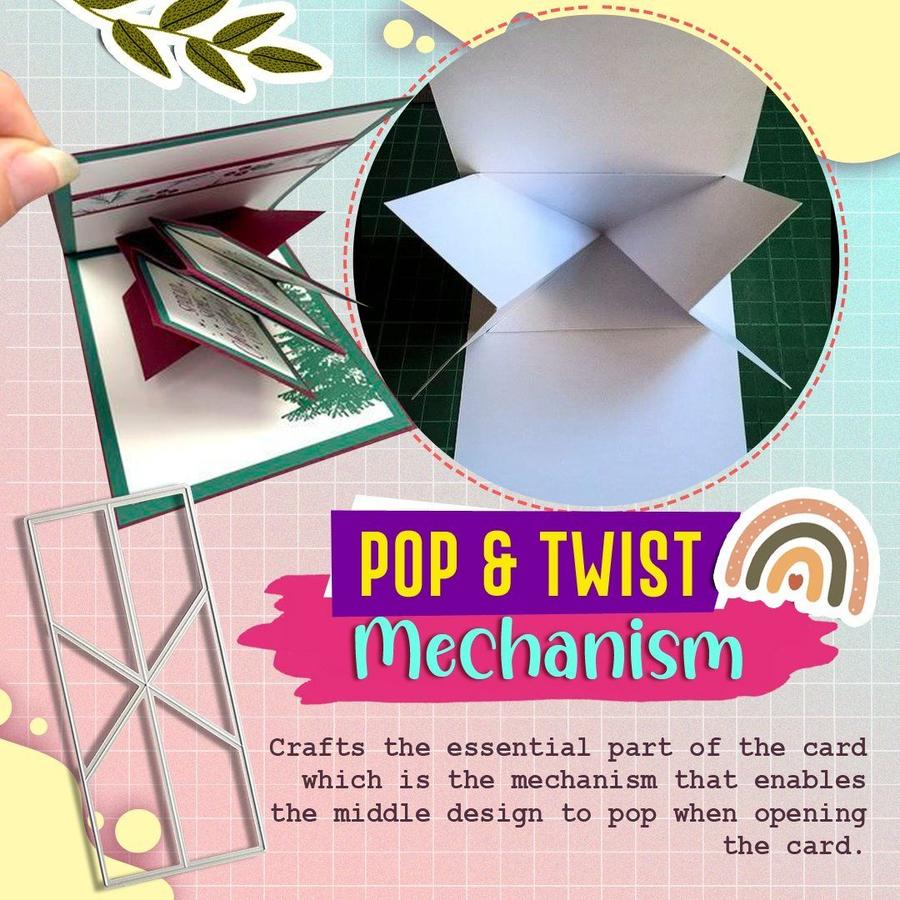 Pop Up Card Cutting Dies Set Twist & Pop Metal Cutting Die For DIY Scrapbooking Card Making Template