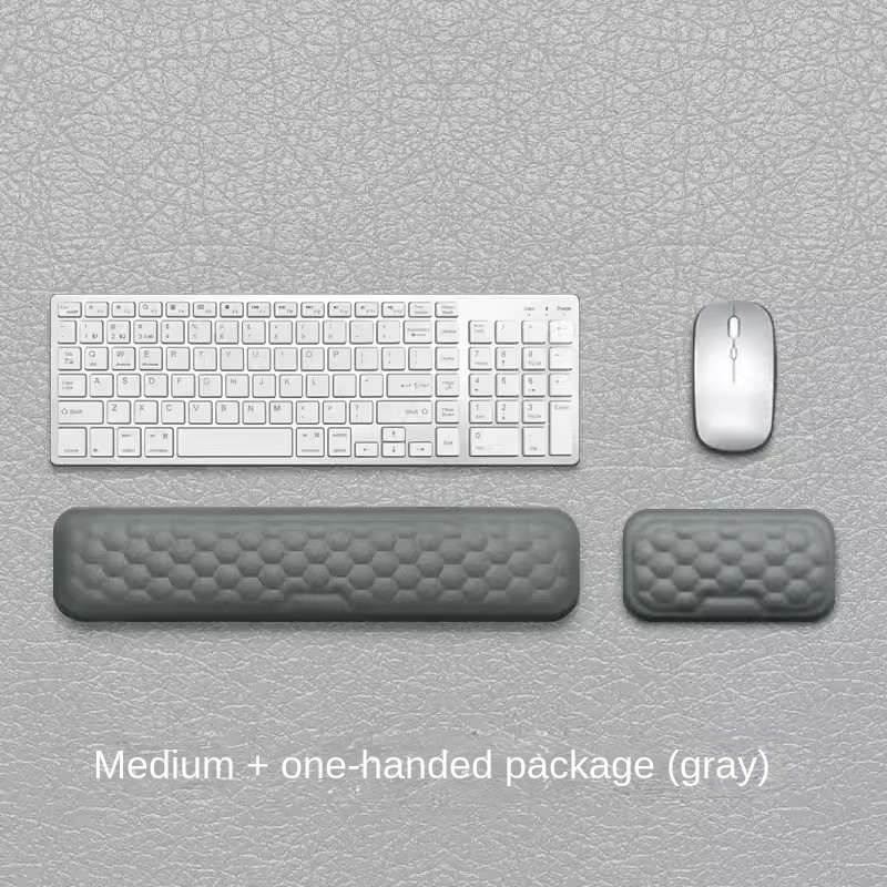 Tastatur-Pad-Set, Memory-Schaum, für Büro, Computer, Laptop, einfaches Tippen, Schmerzlinderung, Tastatur, Handgelenkauflage, L: COFFEE