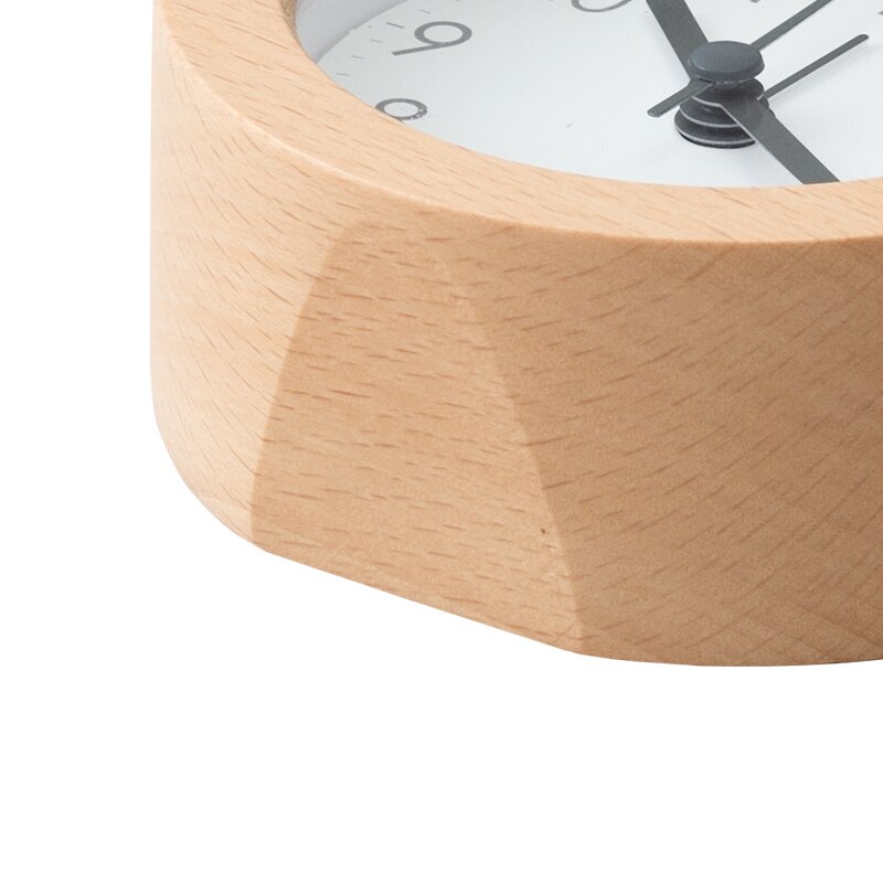 Simple wooden alarm clock student dormitory mute bedside small alarm clocks home desktop round clock mx9201625