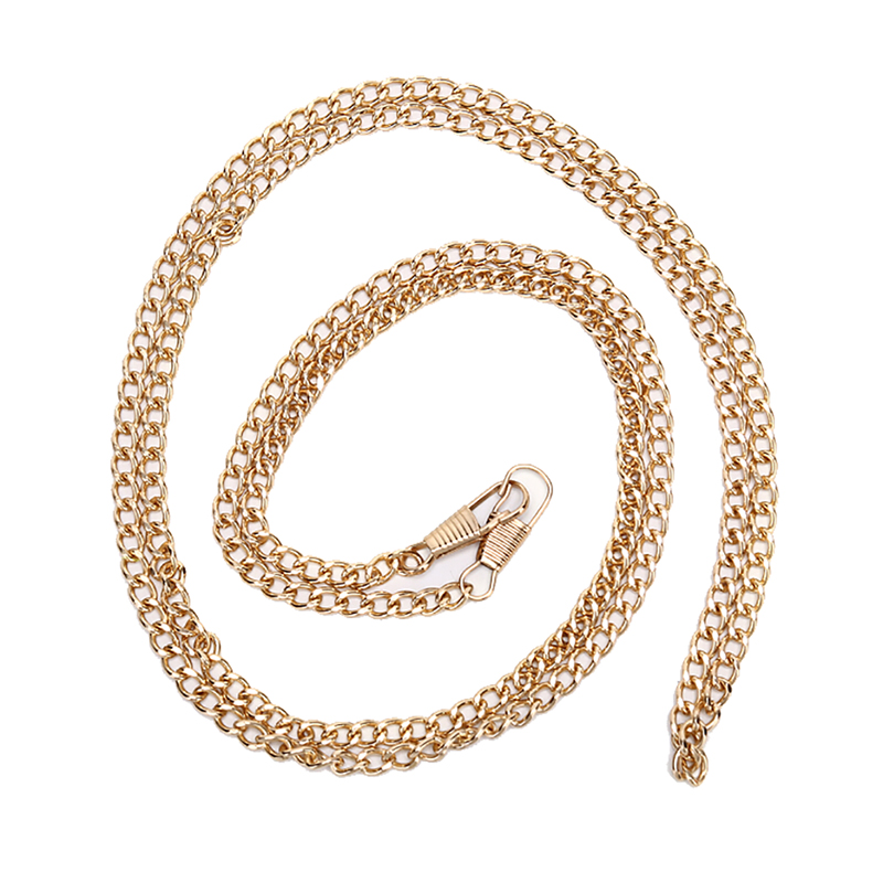 1pc veske metallkjeder for bag diy veske kjede med spenner skuldervesker stropper veskehåndtak bag deler &amp; tilbehør 120cm: Lys gull