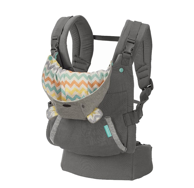 Baby skulderstrop bærbar børnestrop rygsæk tykkere skulder ergonomisk hættetrøje kænguru baby rem: Grå