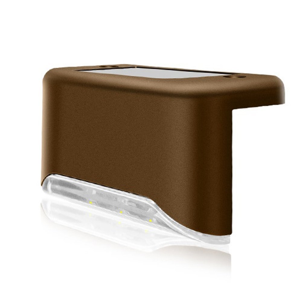 Outdoor Zonne-verlichting Verlichting Voor Dek Post Hek Stappen Of Trappen Led Light Waterdichte Draadloze Solar Lamp: brown