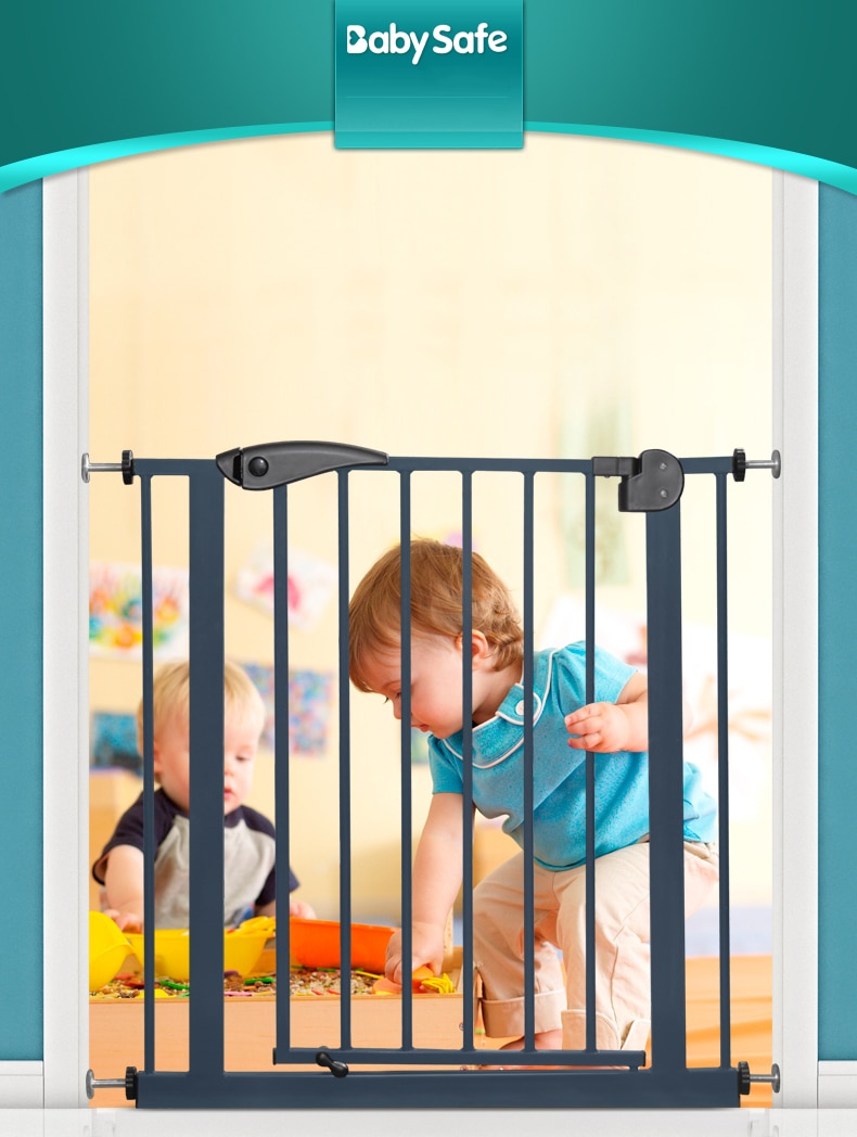 Puerta de Hierro de metal babysafe puerta de seguridad para bebés valla de aislamiento para mascotas 75-82cm de ancho Hong kong gratis