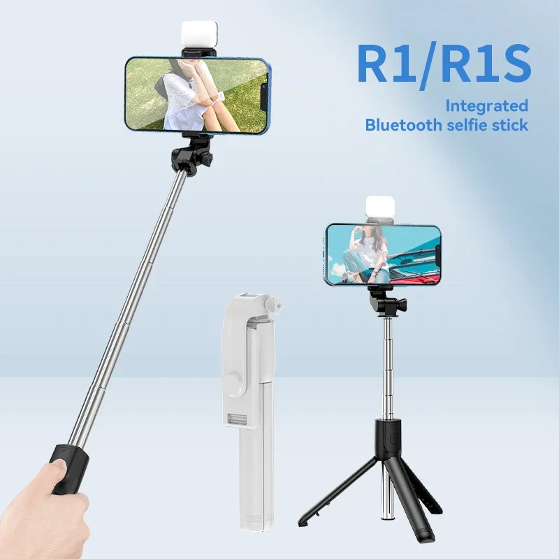 Bluetooth Selfie Stick Draadloos 360° draaibaar statief Afstandsbediening Sluiter Invullicht Multifunctionele intrekbare standaard