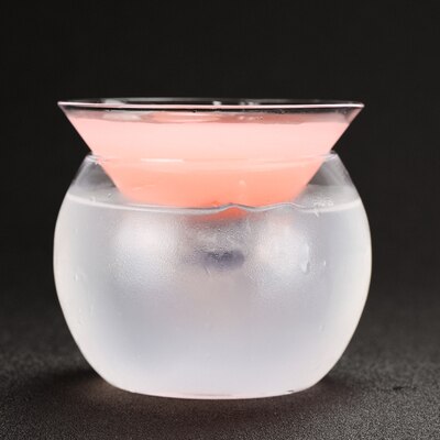Dubbelskikt molekylärt martini glas cocktailglas dubbel kall dryck cocktail blyfritt löstagbart kristallmaterial