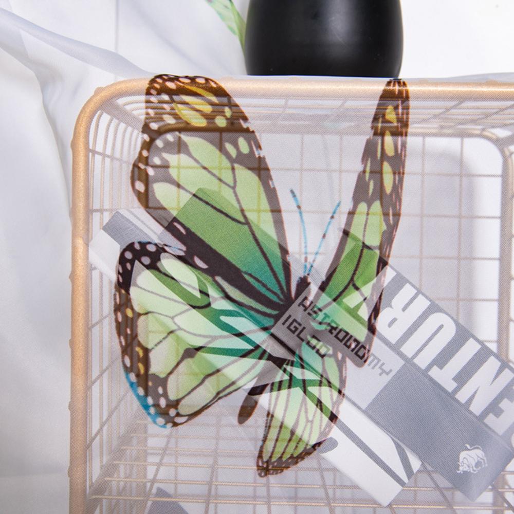 Sypialnia dostarcza tiul na firanki kurtyna jasny wzór motyl gaza zwykły balkon robić sypialni hotel okno zasłona wystrój, 100x200cm