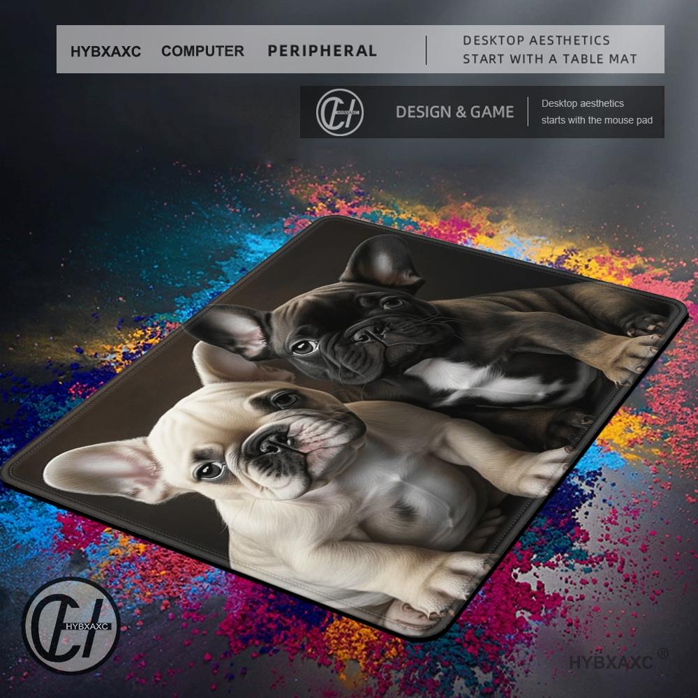 Duurzame muismatten voor mannen en vrouwen Franse Bulldog-hondmuismat Gamingtafelpad Antisliprubber 18 * 22 cm