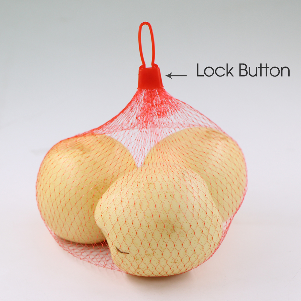 100 Uds. Bolsas de malla de nailon de 30-60CM para bolsas de almacenamiento de frutas y verduras de granja con cerradura bolsa de red de plástico reutilizable para comestibles de mariscos
