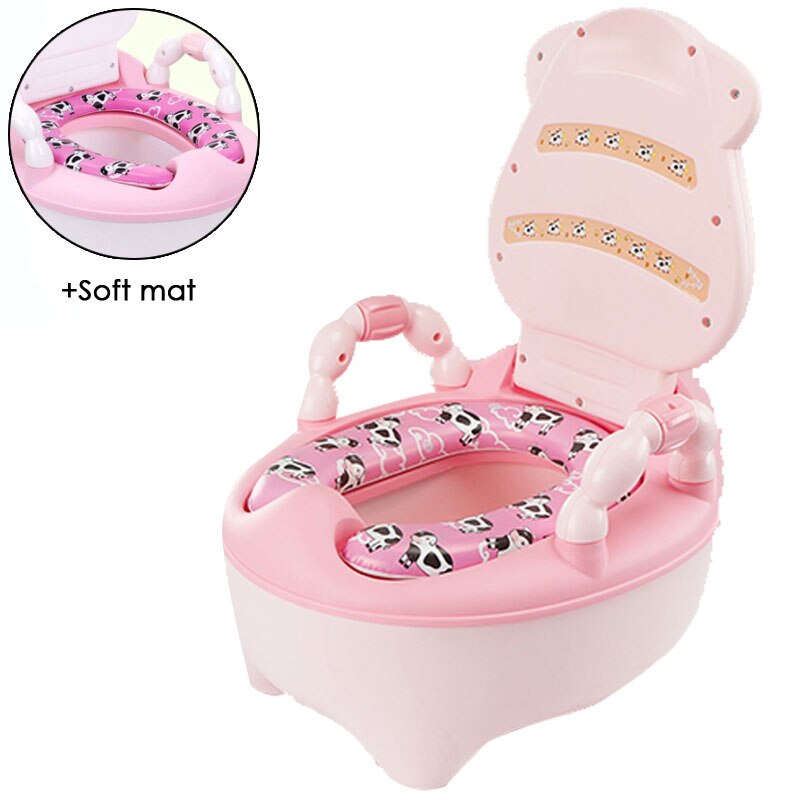 Toilettes portables pour enfants, pot de toilette pour bébés, dispositif d&#39;entraînement: Pink soft mat Toilet