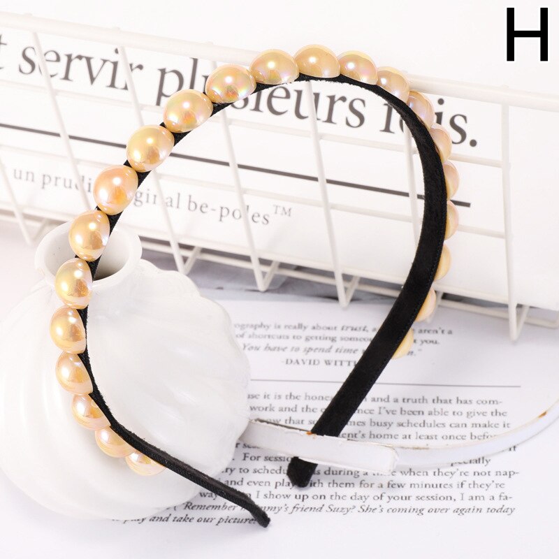 Frauen Elegante Voll Perlen Einfache Haarbänder Süße Stirnband Haar Reifen Halfter Ornament Kopf Band Dame Haar Zubehör: H