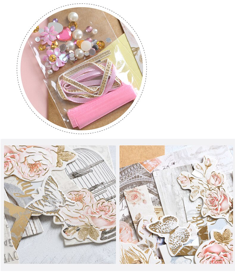 vintage flower card material making set diy paper card craft simple card making supplies